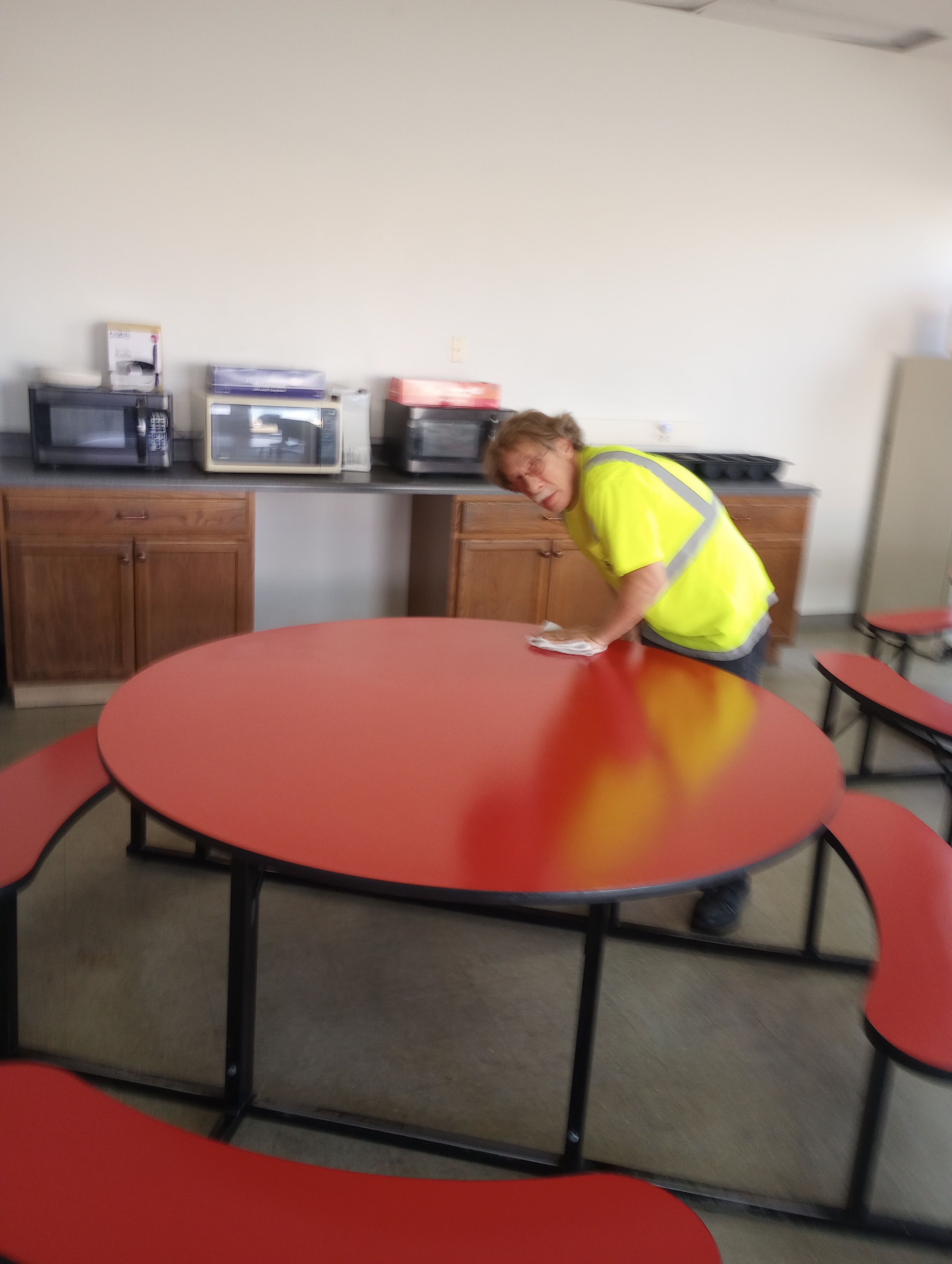 cleaning service in office breakroom